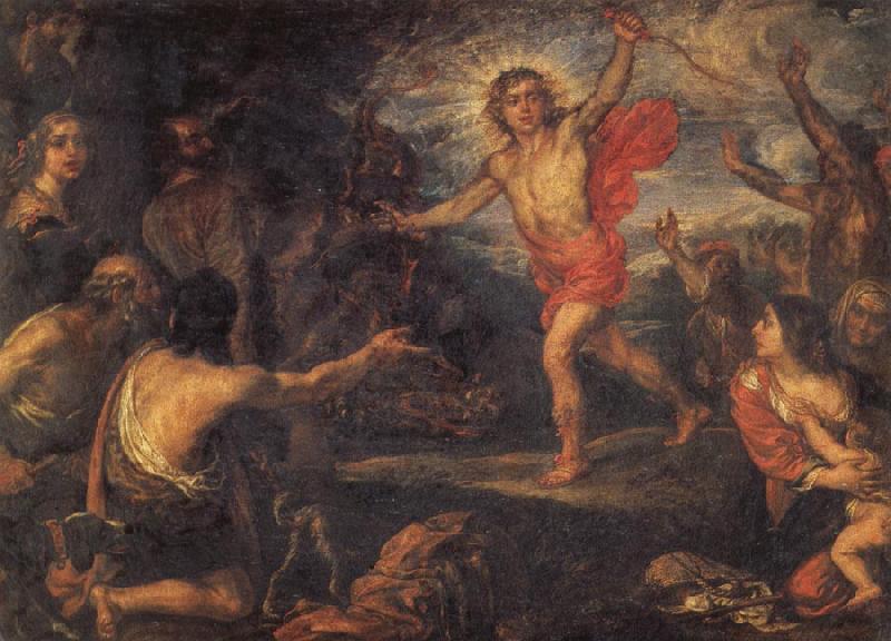 SANDRART, Joachim von Apollo and the Serpent Python oil painting image